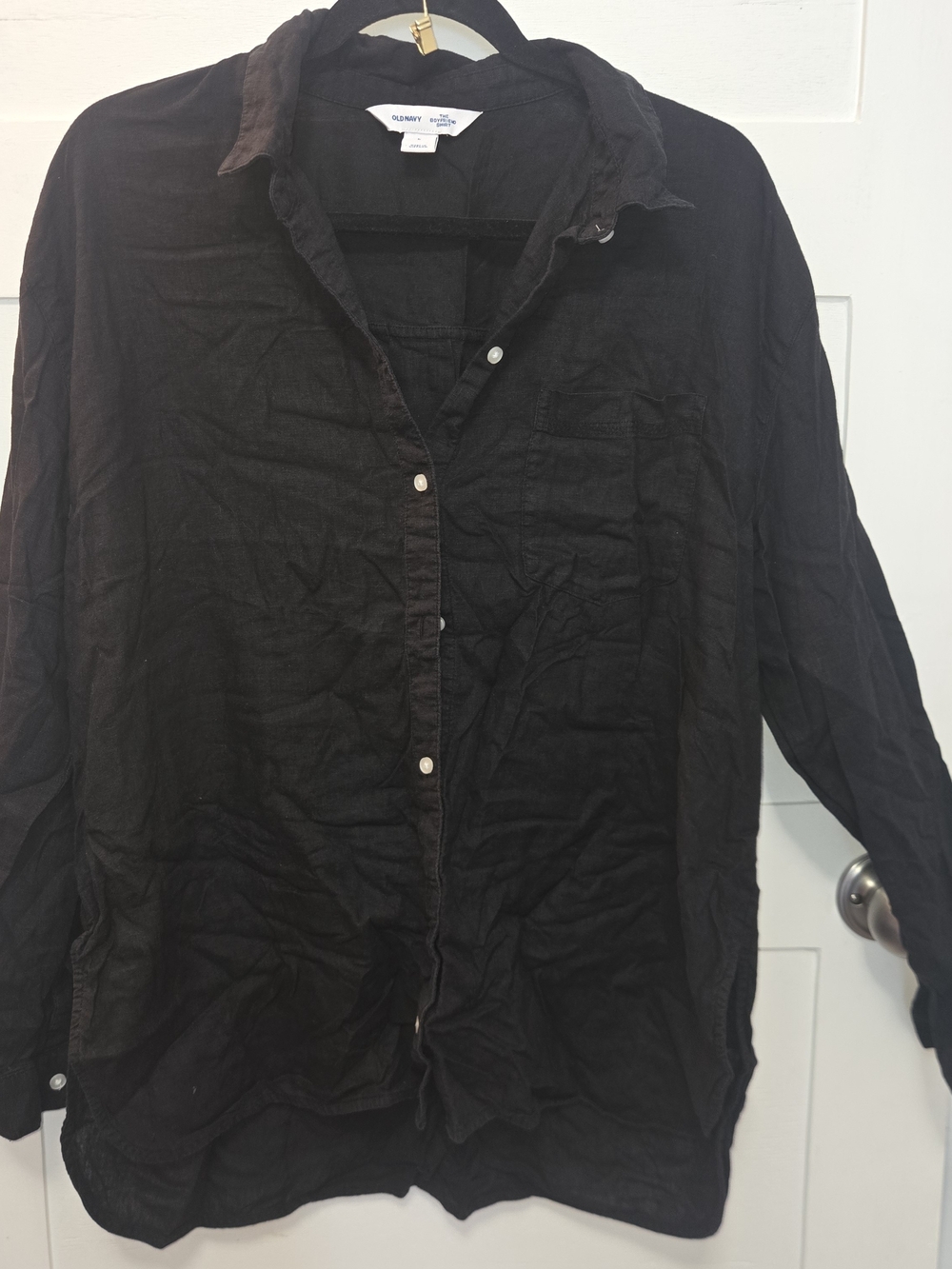 Old Navy Black Women's Casual Button Down Shirt